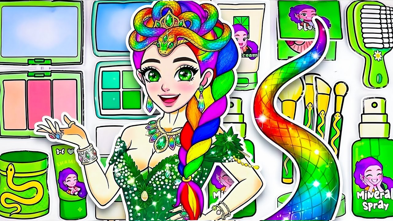 💖Paper DIY💖KPOP DEMON HUNTERS Rumi Snake Colorful Hair 💄Makeup Blind Bag Unboxing ASMR