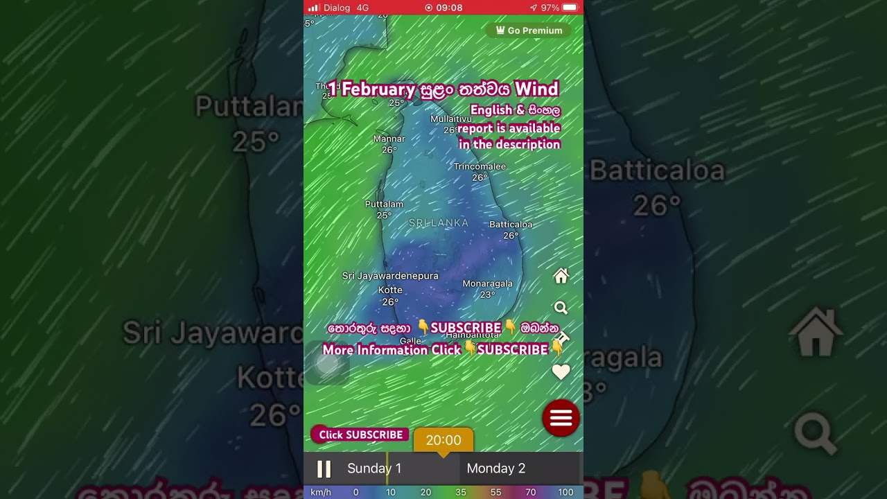 1 February සුළං තත්වය Windy The report is available in the description 