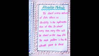 Allocation Methods in Operating Systems notes by LahariLectures #shorts #notes #LahariLectures