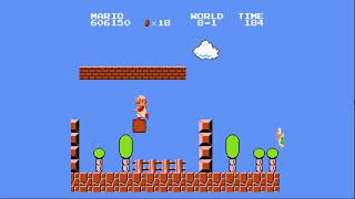 Super Mario Bros. 1 (8-1) NES Longest Level in SMB 1 with secrets.