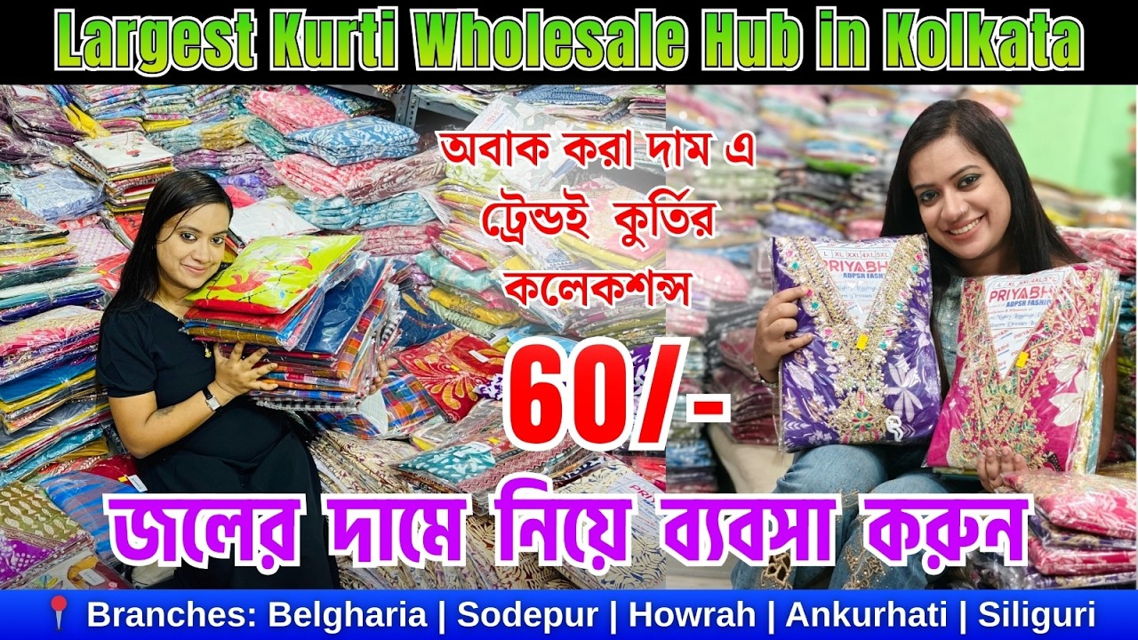 👗 ₹60 Kurti Wholesale Market Truth 🤯 | Retailers Must Watch | Latest Designs 2026 ✨ #youtubevideo