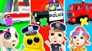 Rescue Team: Little Cop & Firefighter Mission | Funny Cartoon For Kids | Dolly And Friends 3D