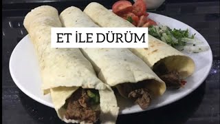 EVDE KOLAY ETLİ  DÜRÜM|BU TARİF KAÇMAZ!/Evde et dürüm🌯🌯