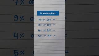 Percentage Hacks 🔥 #maths #percentage #shorts