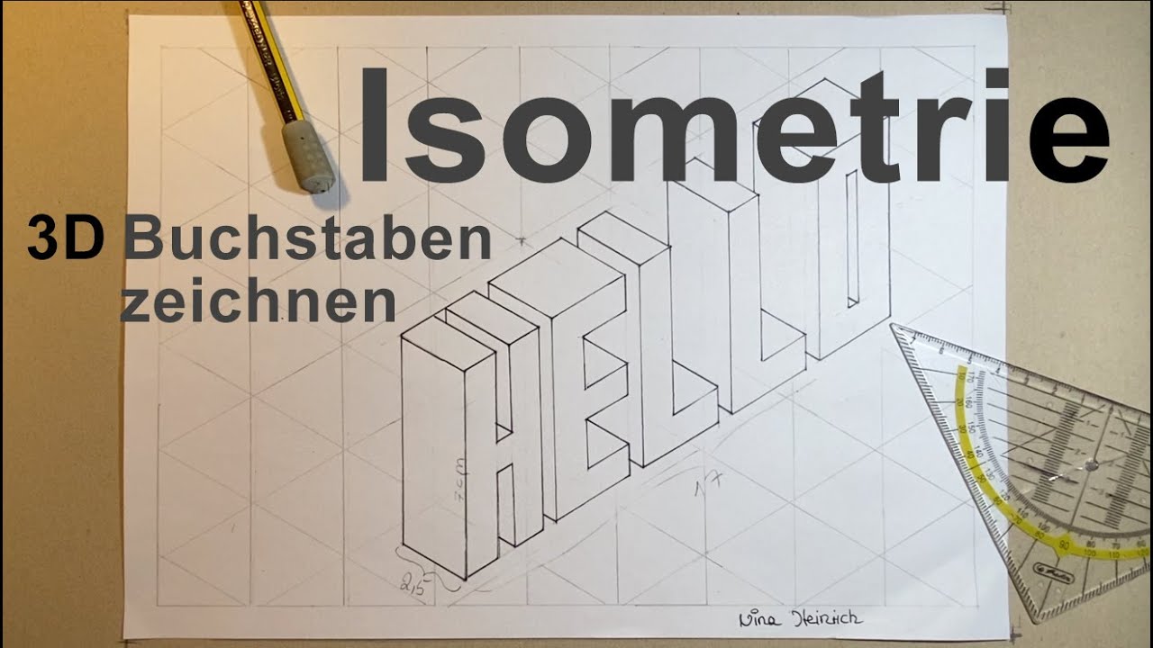 Isometrie 3D Buchstaben zeichnen 