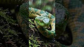 Nature’s Living Jewelry: The Iridescent Bush Viper 🐍✨ #shorts #nature