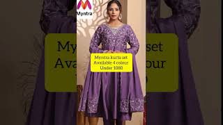 Myntra kurta set available 4 colour under 1080 #myntra
