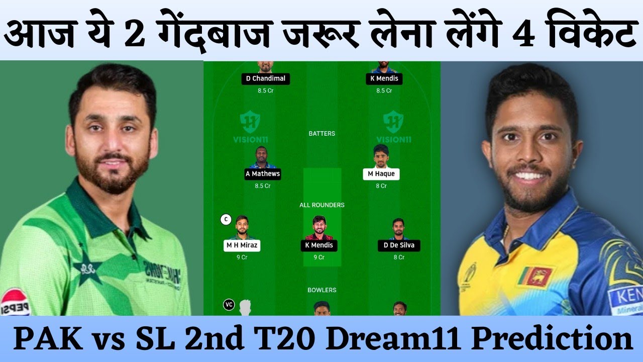 PAK vs SL 2nd T20 Dream11 Prediction 🔥Pakistan vs Sri Lanka Playing 11 |Fantasy Tips|Sankalp Fantasy