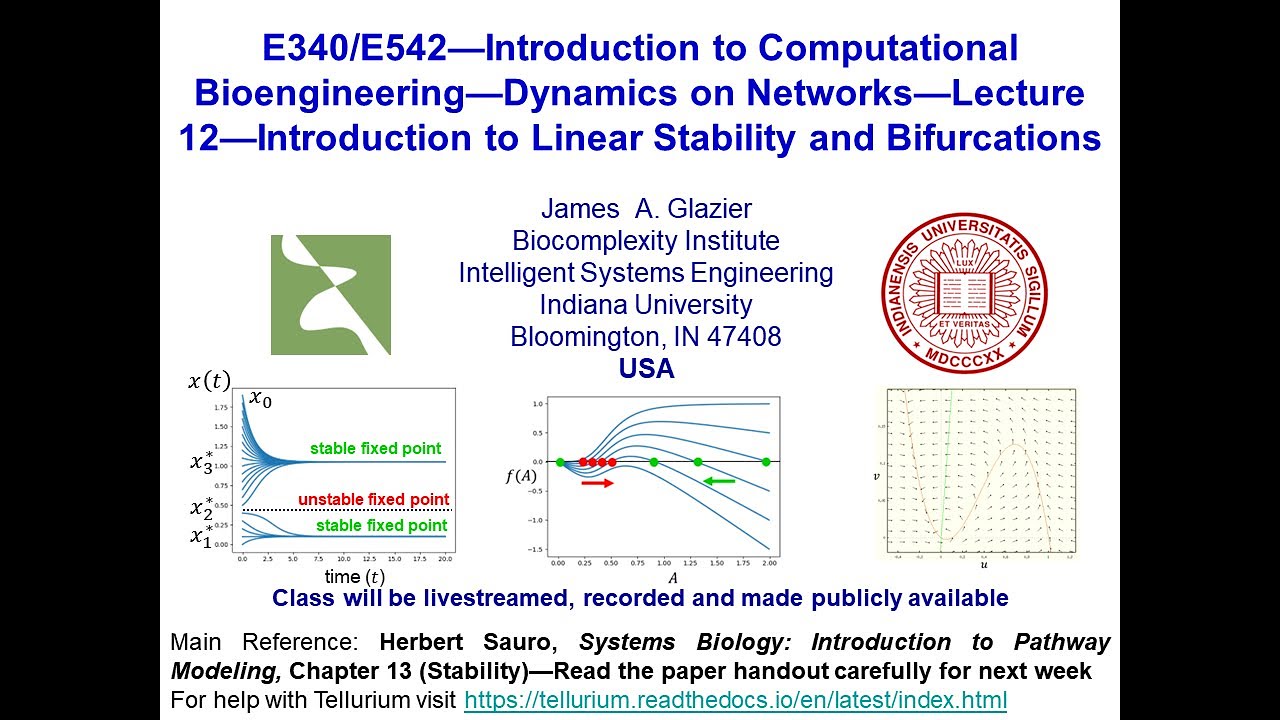ENG340/542 Network Modeling Lecture 12, Linear Stability and Null Clines, November 7, 2023