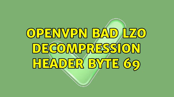 OpenVPN Bad LZO decompression header byte: 69