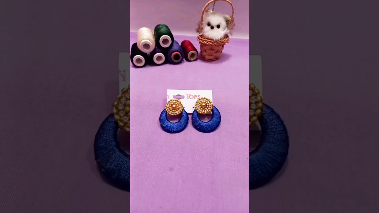 Easy silk thread earrings making || diy silk thread earrings || 