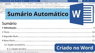 Criando um Sumário Automático no Microsoft Word