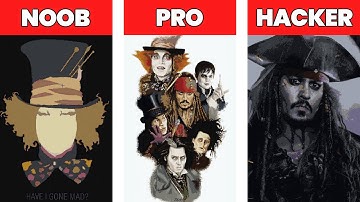 NOOB VS PRO VS HACKER Minecraft Pixel art 💥 Johnny Depp | Captain Jack Sparrow