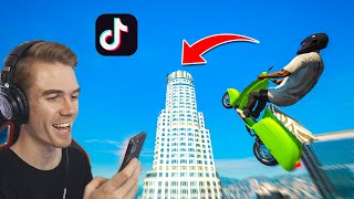 Recreating VIRAL GTA 5 STUNTS On Tik Tok! #34