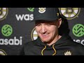 Sacco, Lauko, Mittelstadt, and Jokiharju talk before BOS @ TBL