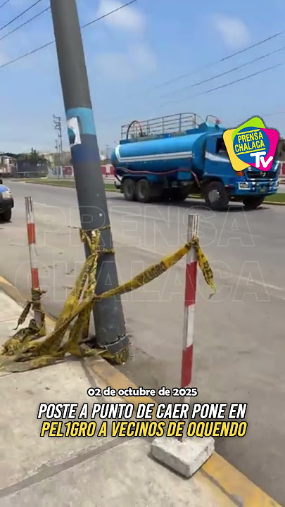 #Callao | Pole about to fall endangers Oquendo residents || #news #noticias