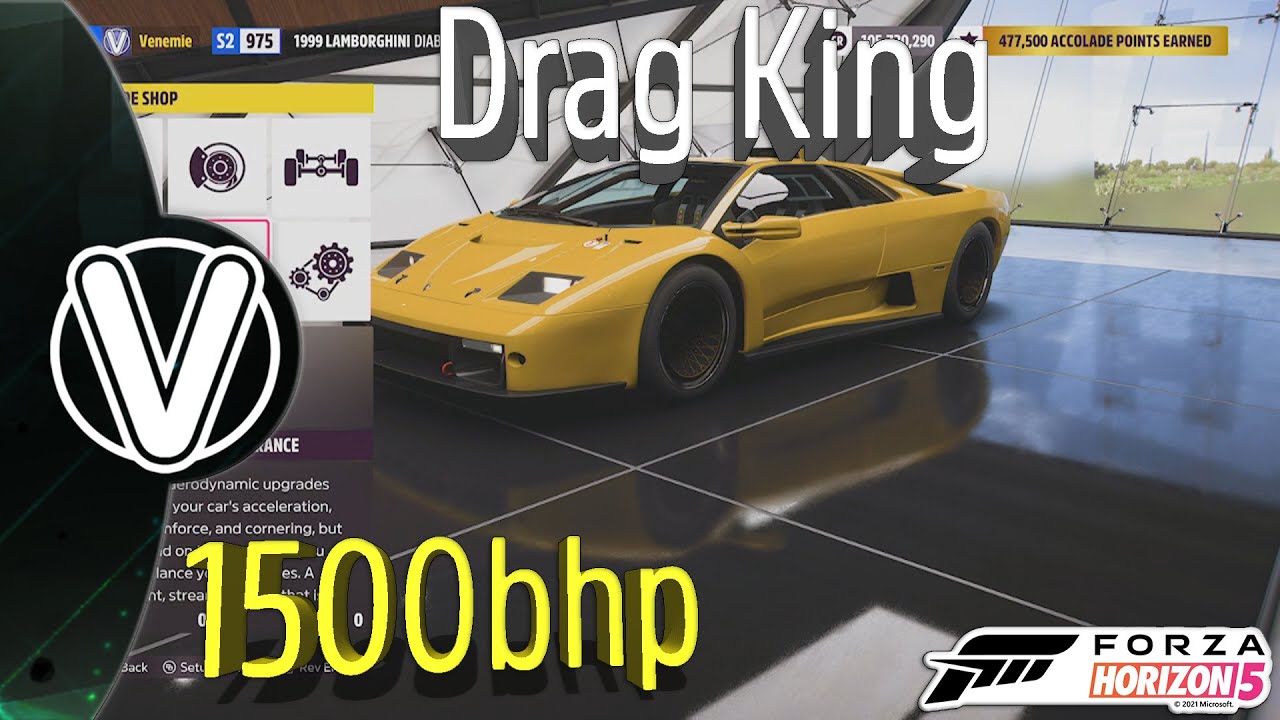 Forza Horizon 5 Diablo GTR Drag Build And Tune *1500 BHP