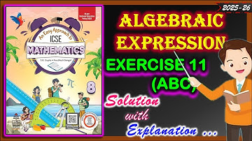 Algebraic Expression | Exercise 11 (ABC) | Class 8 Math | All Solution | 2025-26