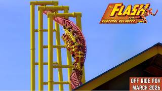 The Flash Vertical Velocity | Six Flags Discovery Kingdom | Off Ride POV 2026