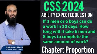 if 3 men or 6 boys can do a work in 20 days, how long will it take 6 men and 8 boys to complete