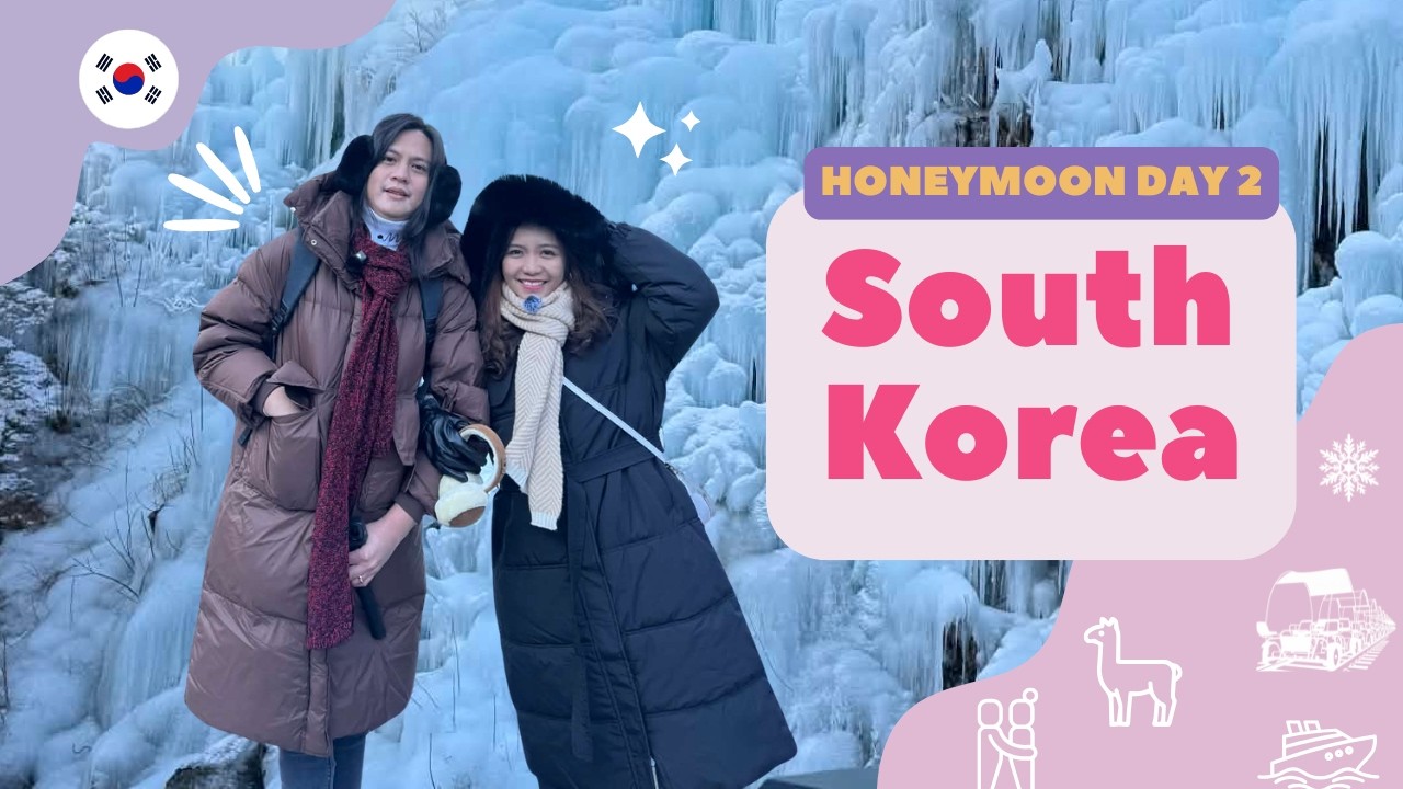 South Korea Tour 1-Day from Seoul Vlog ❄️ Eobi Ice Valley, Nami Island, Alpaca World & Rail Park 🇰🇷