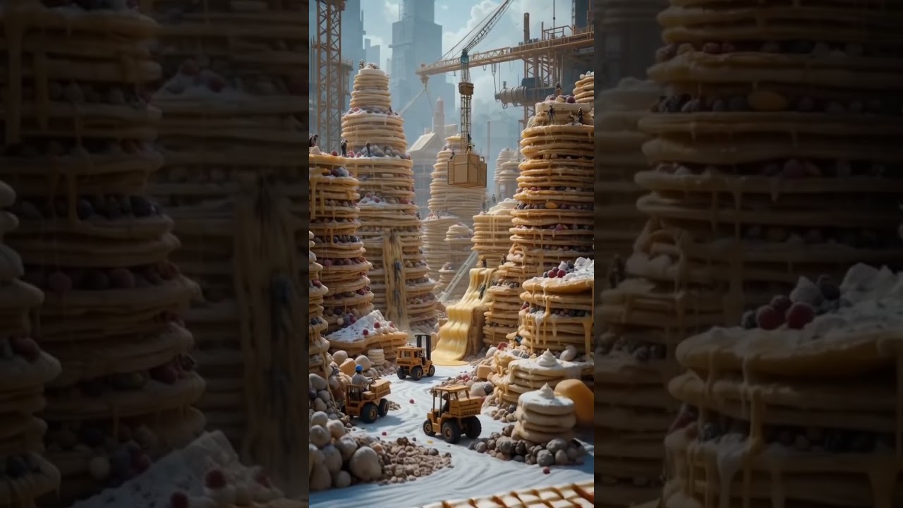 Tiny chefs building breakfast