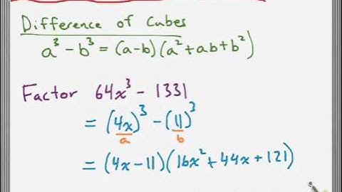 Difference and Sum of Cubes
