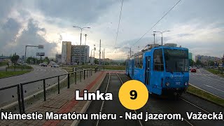 KOŠICE TRAM | Linka 9 Námestie Maratónu mieru - Nad jazerom, Važecká