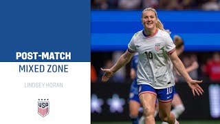 POST-MATCH MIXED ZONE: Lindsey Horan | USWNT vs. Japan | April 6, 2024