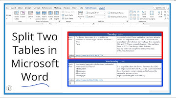 How to Split Tables in Microsoft Word into Two Separate Tables