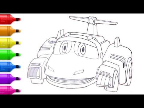 Cara Menggambar Mainan Mobil GoGo Dino Rex Transformers 