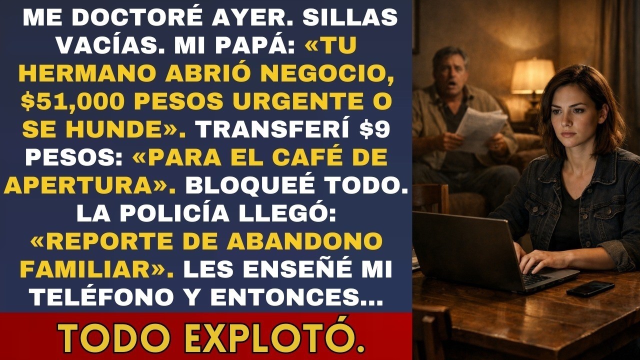 Nadie asistió a mi ceremonia de doctorado  «Tu hermano necesita $51,000 para su negocio» Transfer