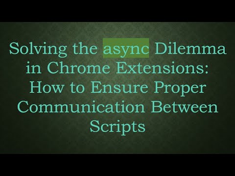 Solving the async
