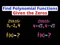 Find Polynomial Functions with Given Zeros | Eat Pi