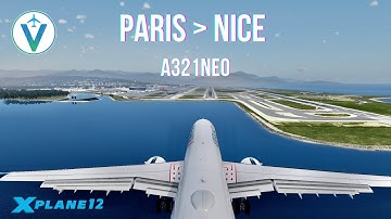 Domestic Flight Paris to Nice X- Plane 12 - Airbus A321neo Toliss
