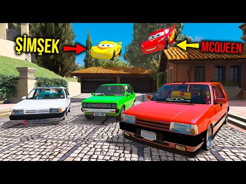 Şimşek McQueen Örümcek Adam Tofaş Arabaları Ayrıntılı Teste Sokuyor - GTA 5