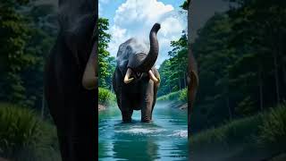 Elephant taking bath #elephant #wildlife #viral #shorts #visualart #wildanimals #animals #animation