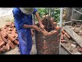 How To Construction Brick Column Exactly With Brick And Mortar - Building Step By Step Easily