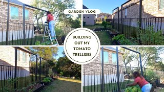 Spring '24 Garden Project // 🍅 Building Tomato Trellises 🌿 New Plants 🖌️ Painted Raised Veggie Beds