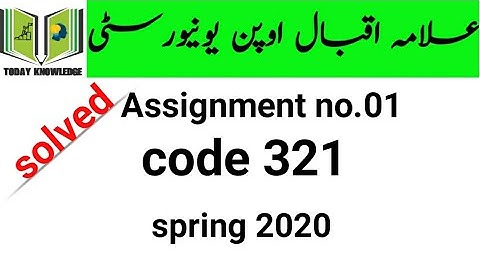 aiou solved Assignment spring 2020 | code 321 Assignment no.01