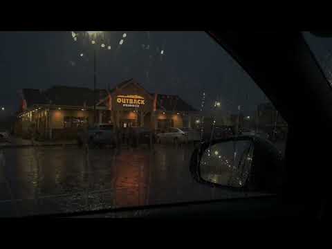 Midnight Heavy Rain & Faint Thunder from a Car Window - Ultimate Stress Relief Sounds for Rest