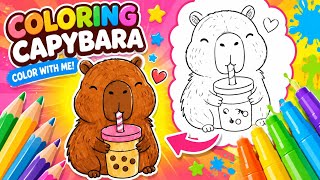 Coloring Cute Capybara 🧋🎨 | Fun Coloring for Kids | Color With Me!