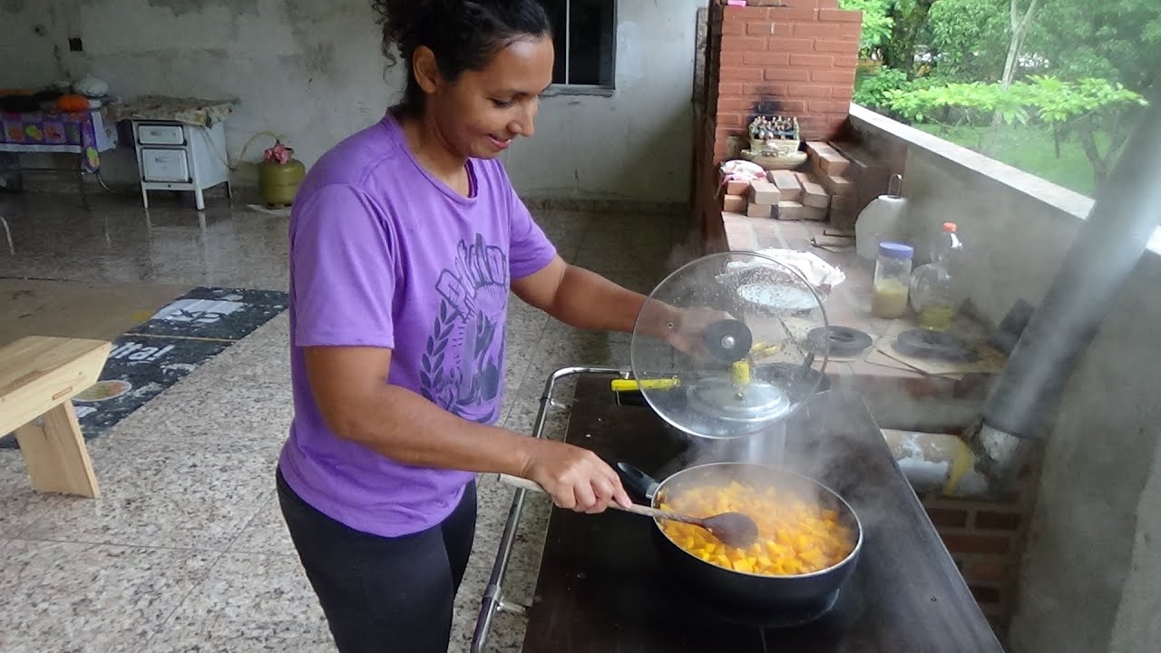 Carne seca com abóbora feito na LENHA no sítio