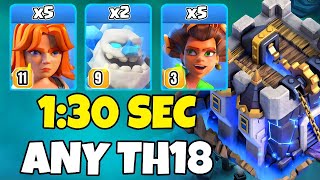 Th18 Root Rider Ice Em Valkyrie Attack Strategy Th18 Attack Strategies Clash Of Clans