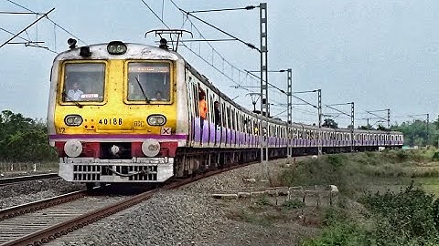 Speedy Aerodynamic & Conventional Flat Face EMU Local Trains Skip Huge Curve | Eastern Railways