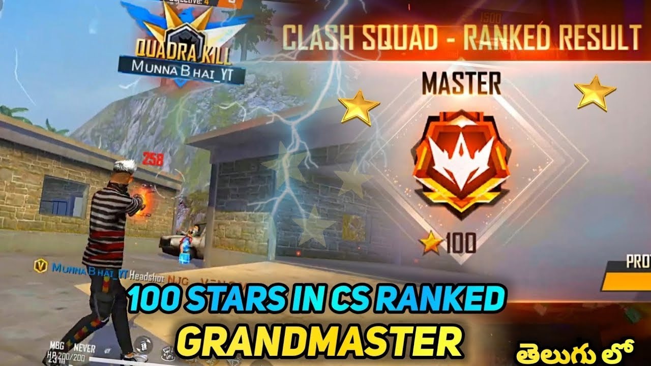 100 STARS in CS RANKED Mode - OP Gameplay - Free Fire Telugu 4k video ...