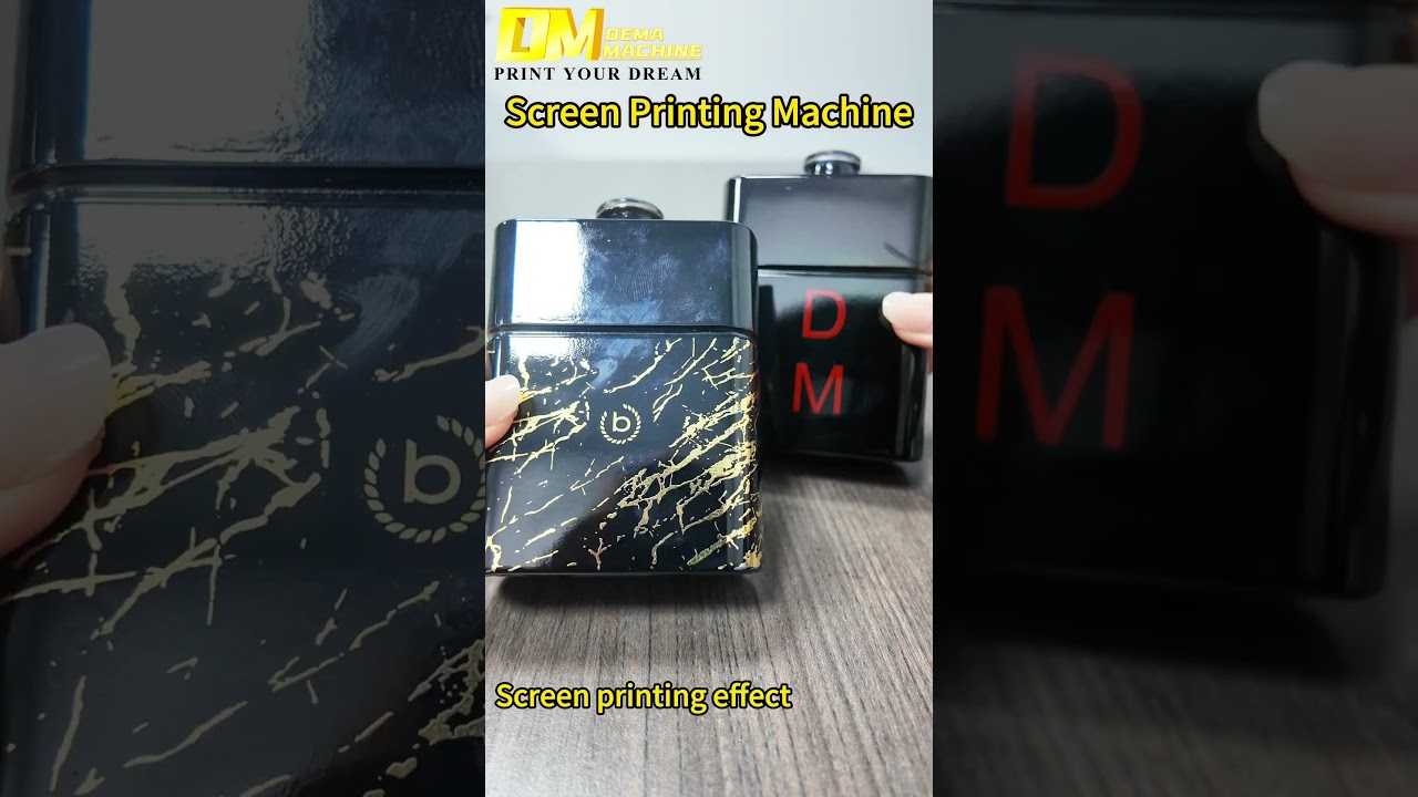 ✨DEMA semi-auto screen printing machine on flat square perfume glass bottles