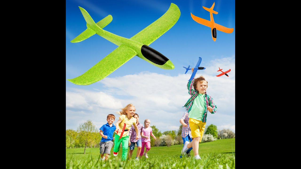 VCOSTORE Foam Airplane Styrofoam Children - 2 Piece Airplane Toy Large Glider for Children