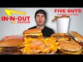 IN-N-OUT AND FIVE GUYS MUKBANG Animal Style Burgers, Hot Dog, Animal Fries, Cajun Fries +