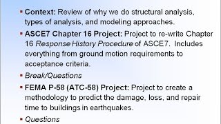 Seismic response-history analysis for the design and assessment of
buildings